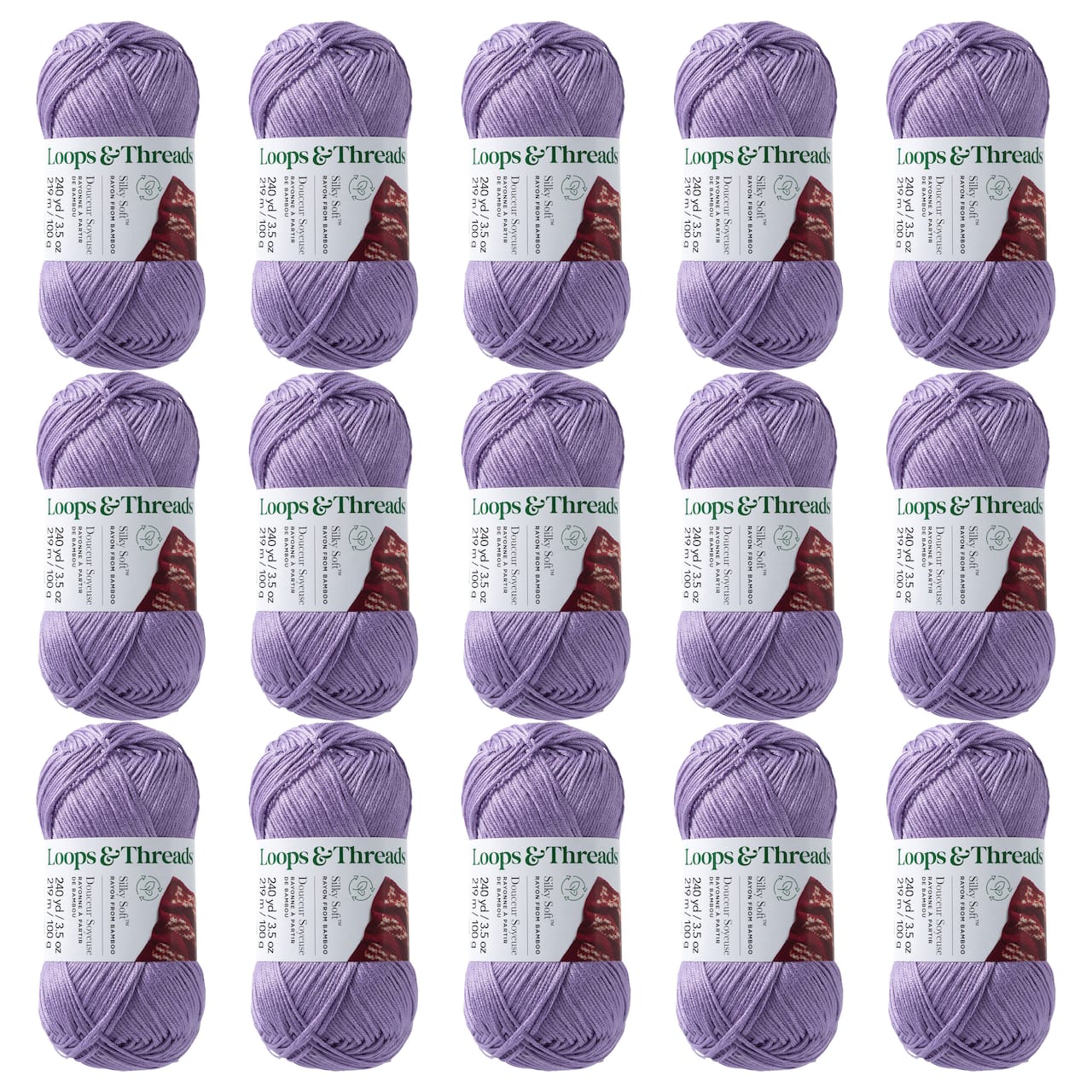 15 Pack: Silky Soft™ Yarn by Loops & Threads®
